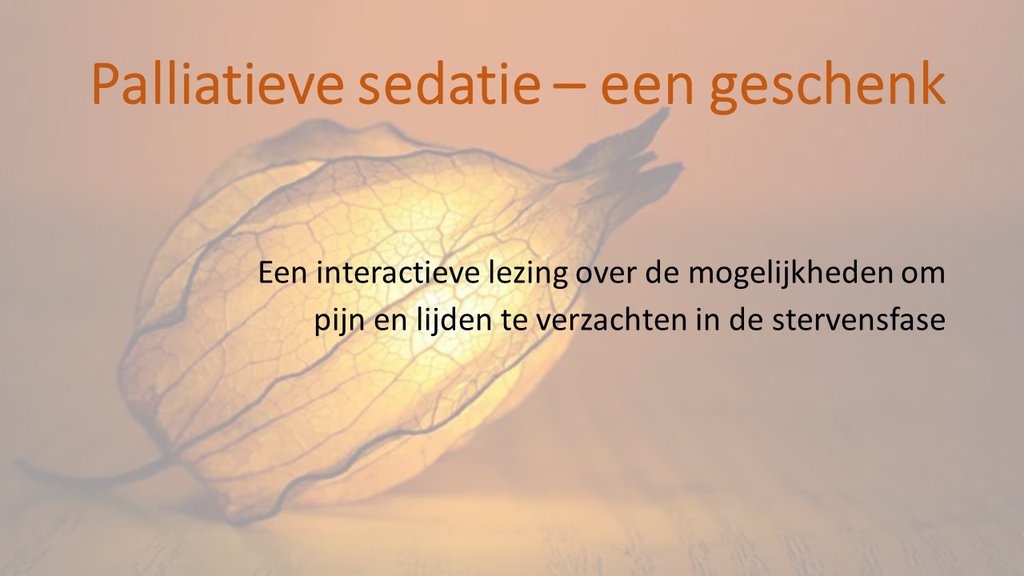 Palliatieve sedatie – een geschenk in Soest